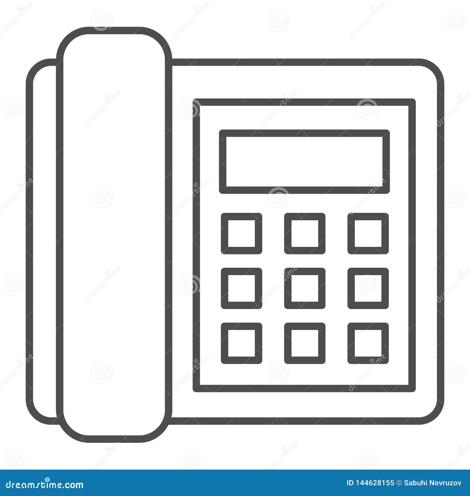 Landline Phone Thin Line Icon. Call Vector Illustration Isolated on