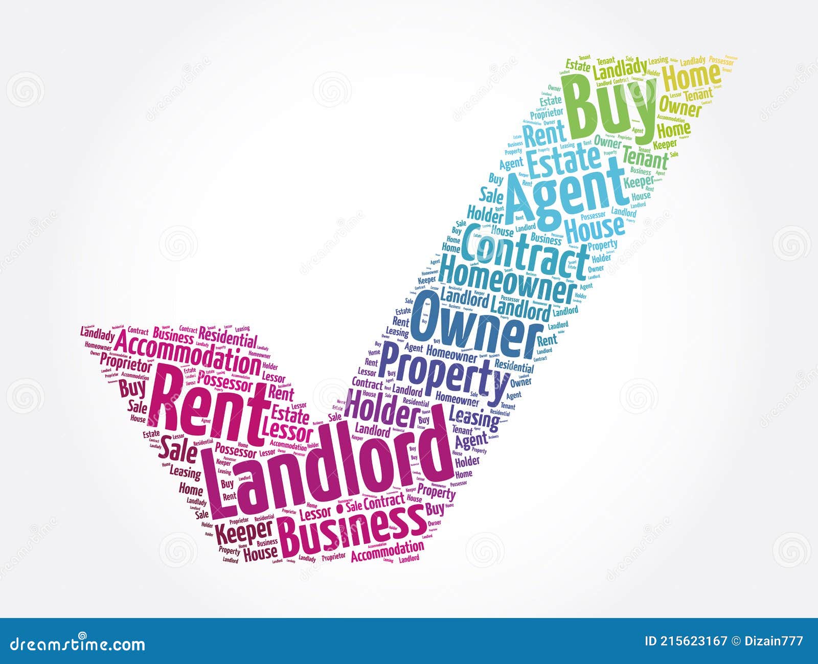 landlord check mark word cloud collage, concept background