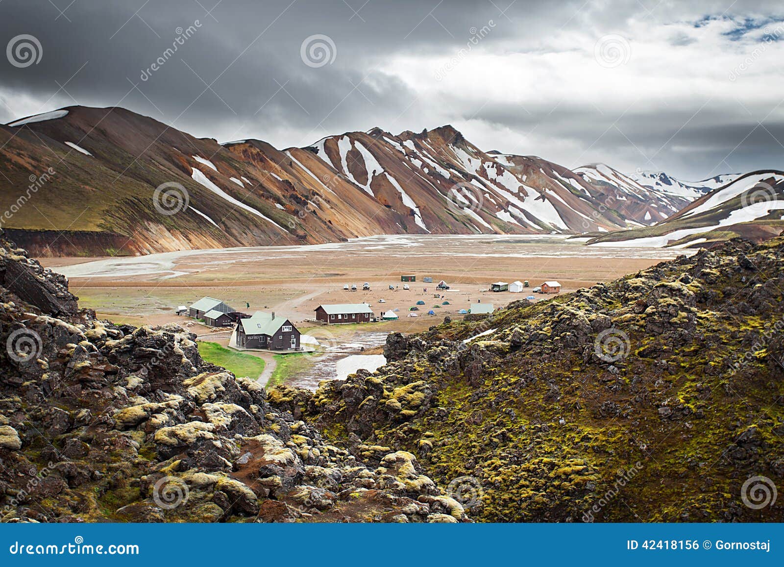 Landmannalaugar Camping Iceland Zdjęcie Stock Obraz Złożonej Z