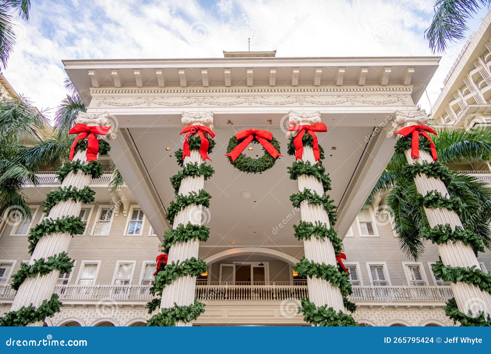 Landmark Moana Surfrider Decorated for Christmas Celebrations Editorial