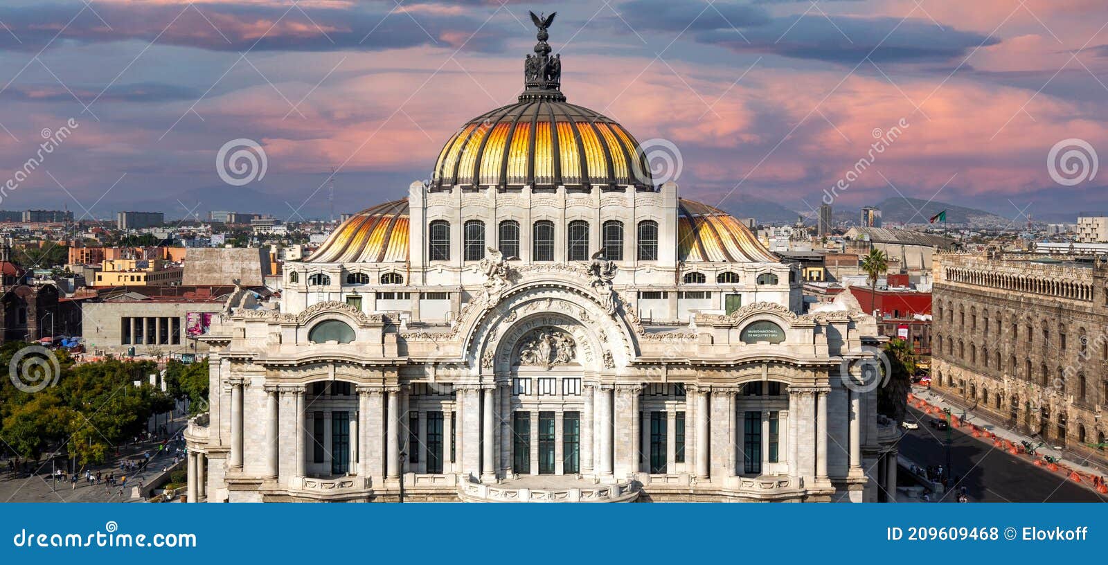 landmark palace of fine arts palacio de bellas artes in alameda central park near mexico city zocalo historic center