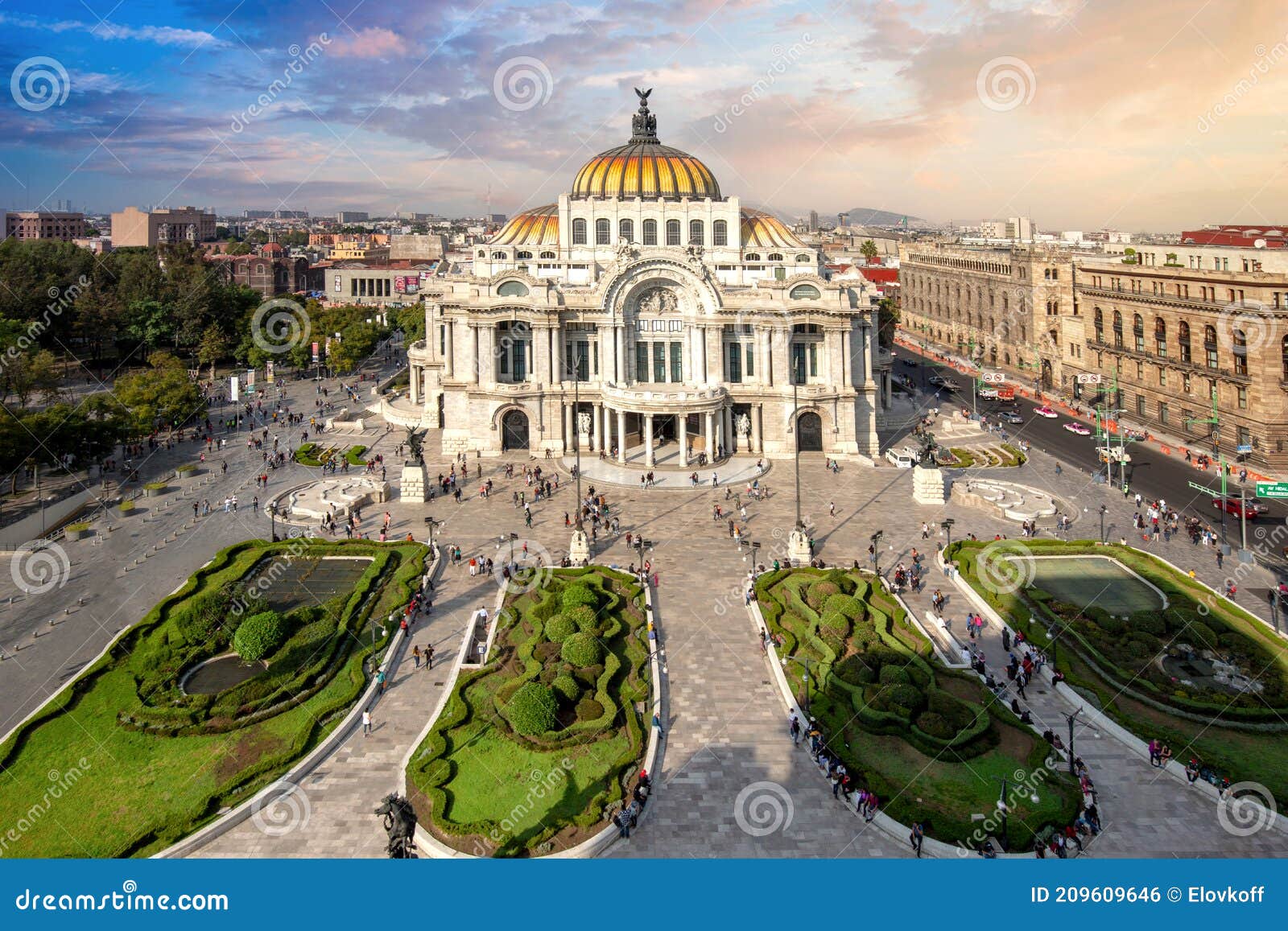 landmark palace of fine arts palacio de bellas artes in alameda central park near mexico city zocalo historic center