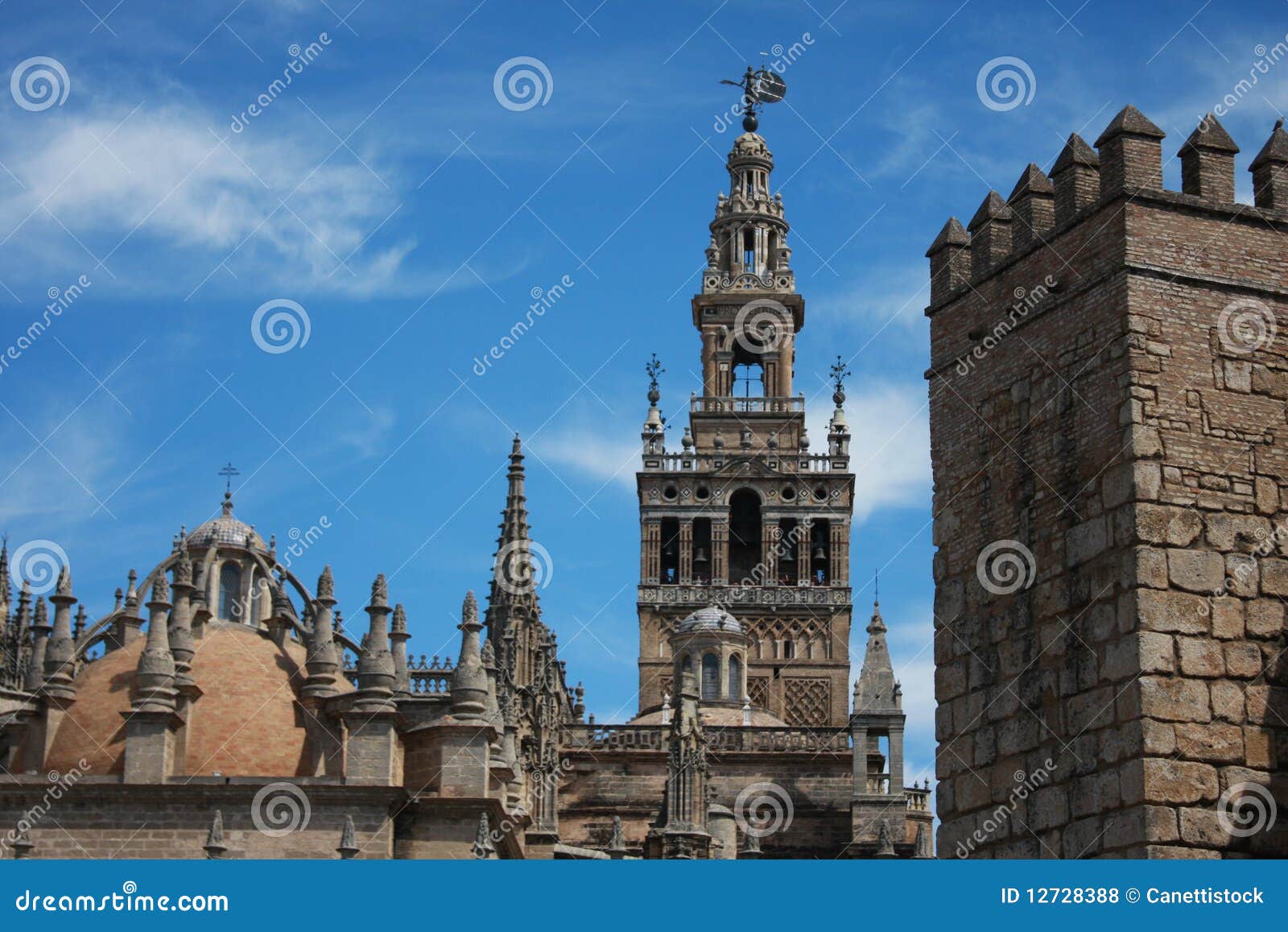 Landmarks of Seville stock photo. Image of cathedral 12728388