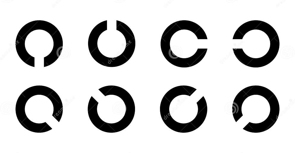 Landolt C Eye Test Chart Broken Ring Medical Illustration. Japanese 