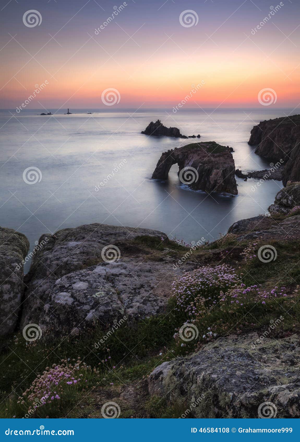 Lands End sunset stock photo. Image of nature, england 46584108