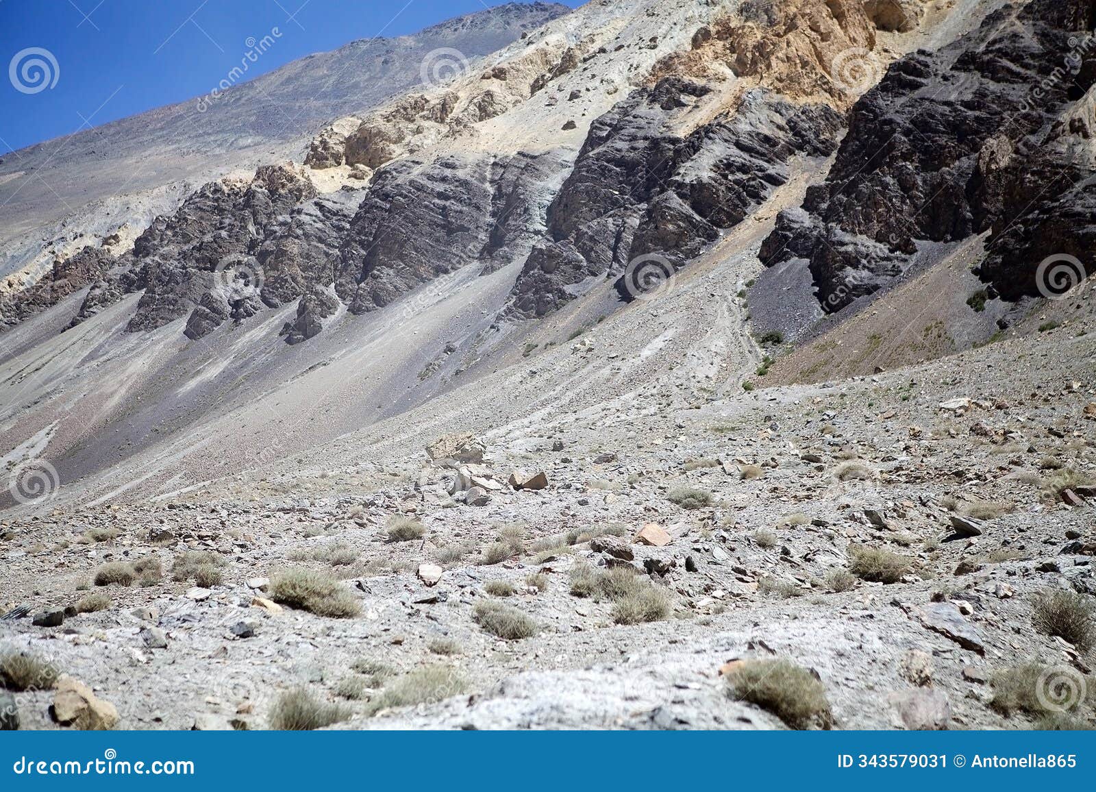 landscape along the bartang valley in the gorno-badakhshan region in tajikistan