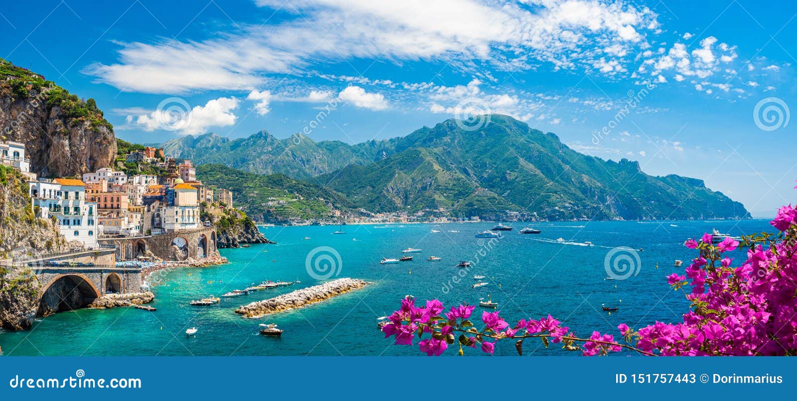 landscape with amalfi coast
