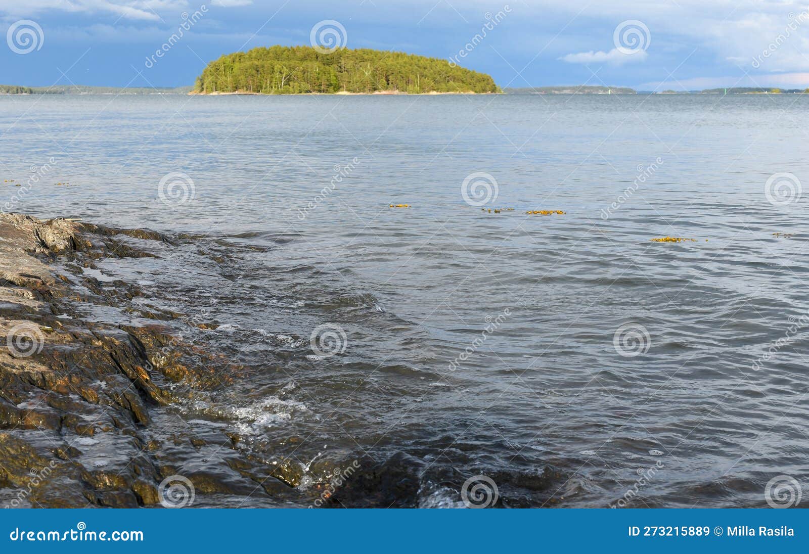 Spring in the Archipelago with Rain Clouds and Sun Stock Image Image