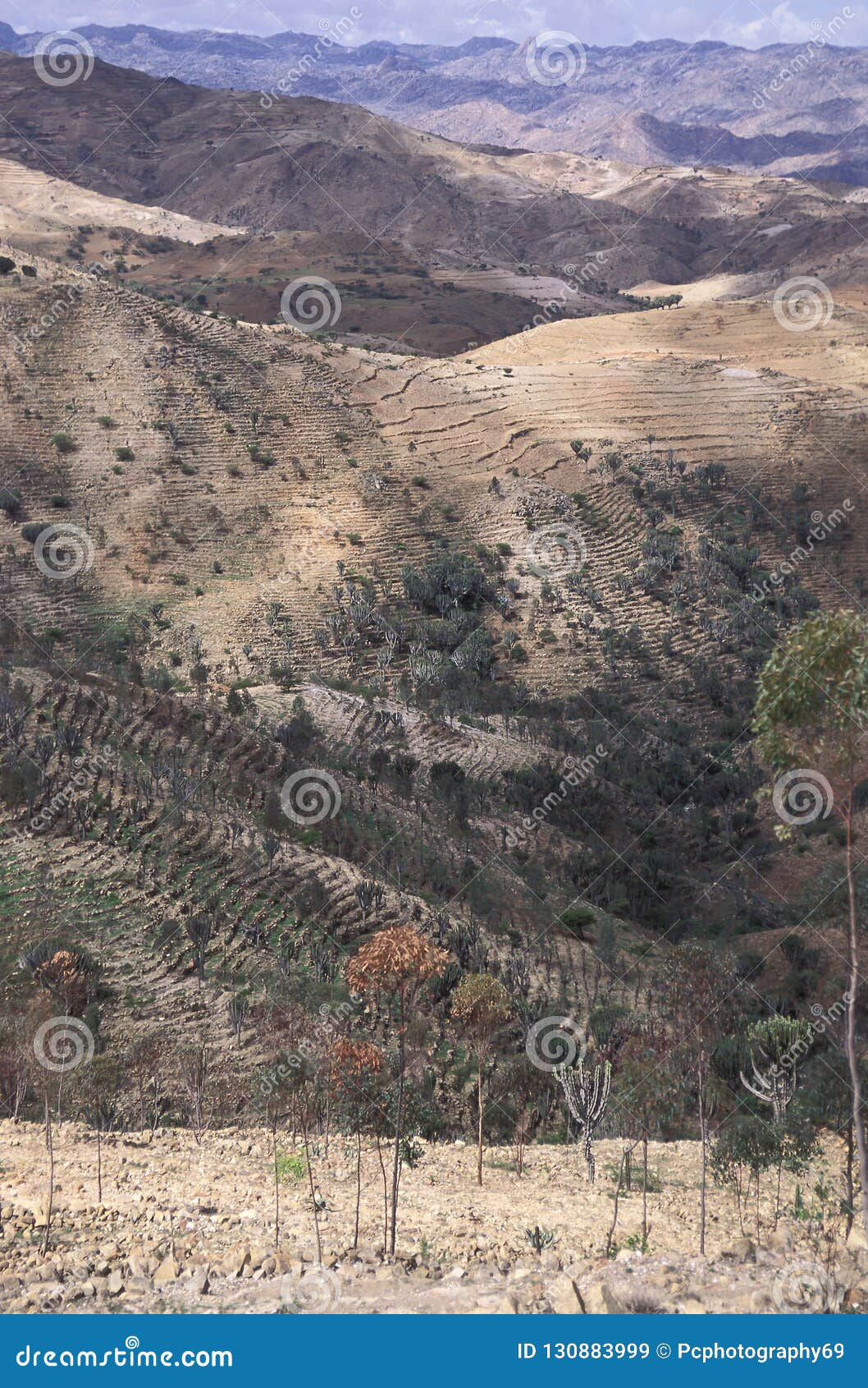 landscape between asmara and keren, central eritrea
