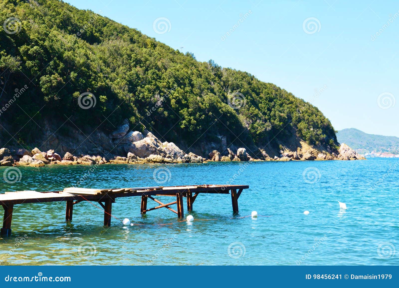 Landscape, Bridge, Bagnaia Town, In Elba Island, Italy Stock Image ...