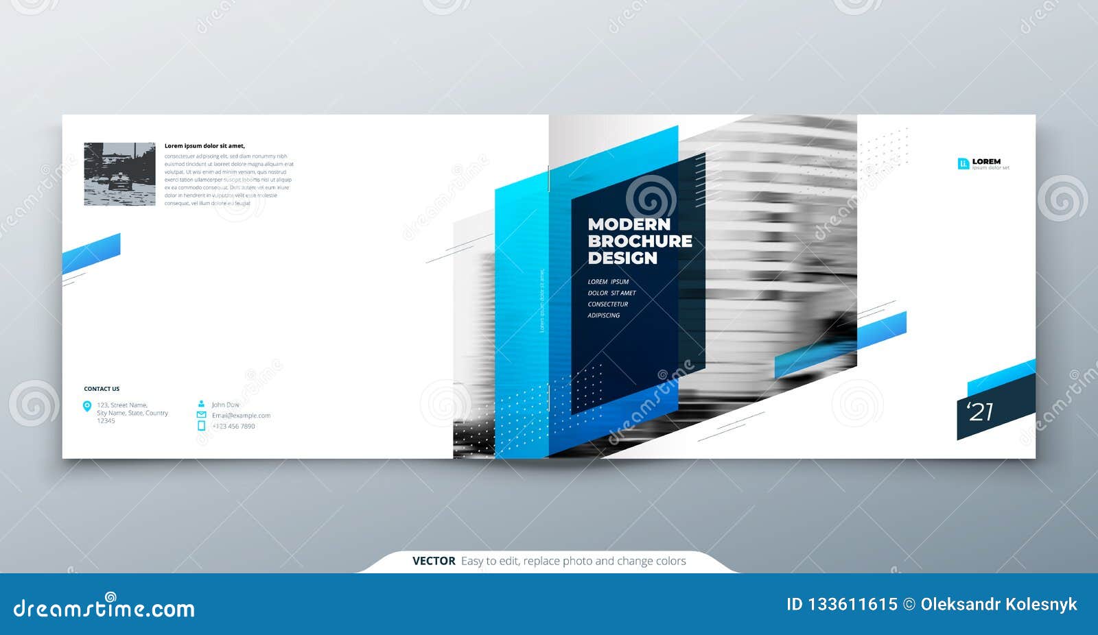 Landscape Brochure Design Blue Corporate Business Template Brochure Report Catalog Magazine Brochure Layout Modern Stock Vector Illustration Of Annual Inspiration