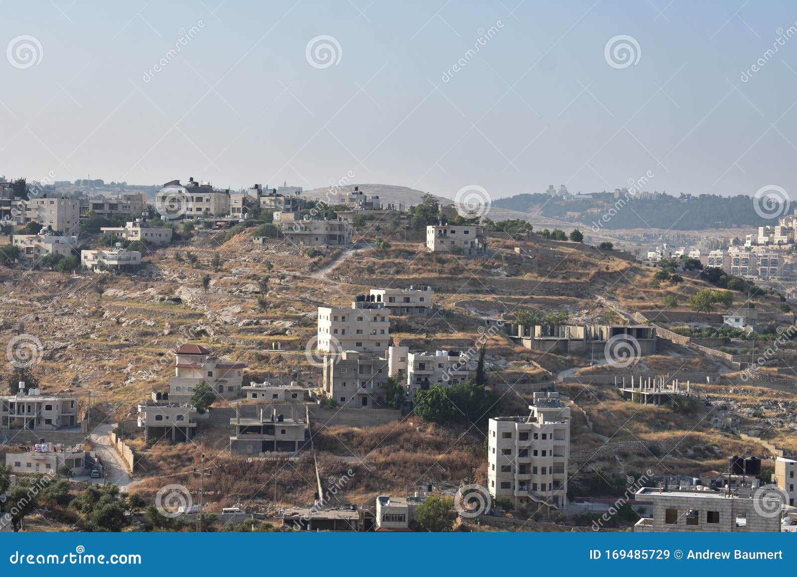 Landscape of Buildings on a Hill in Bethlehem Stock Image Image of