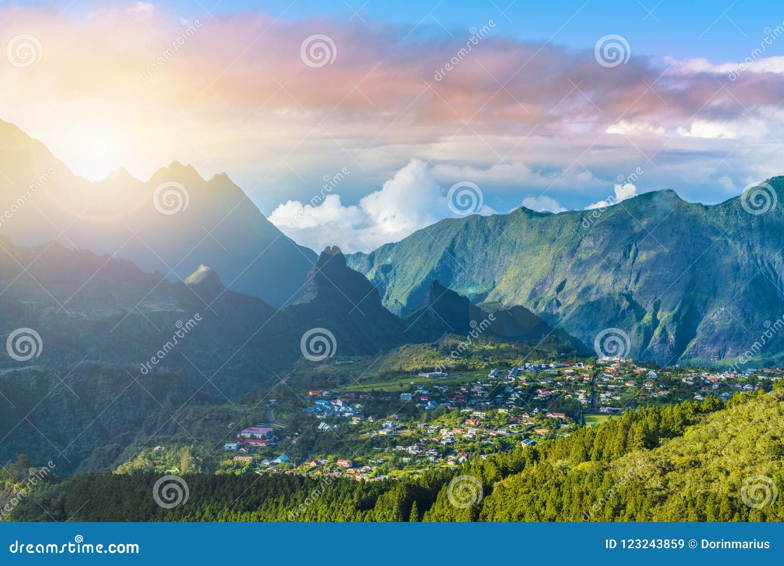 cilaos town in cirque de cilaos, la reunion island