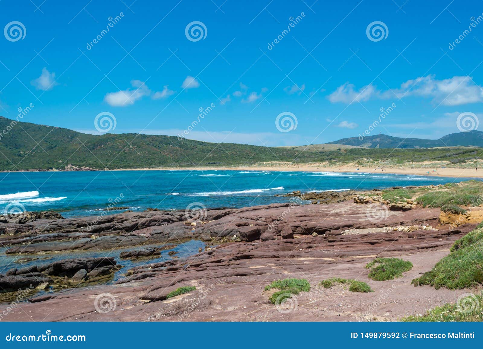 landscape of the coast near porto ferro beach