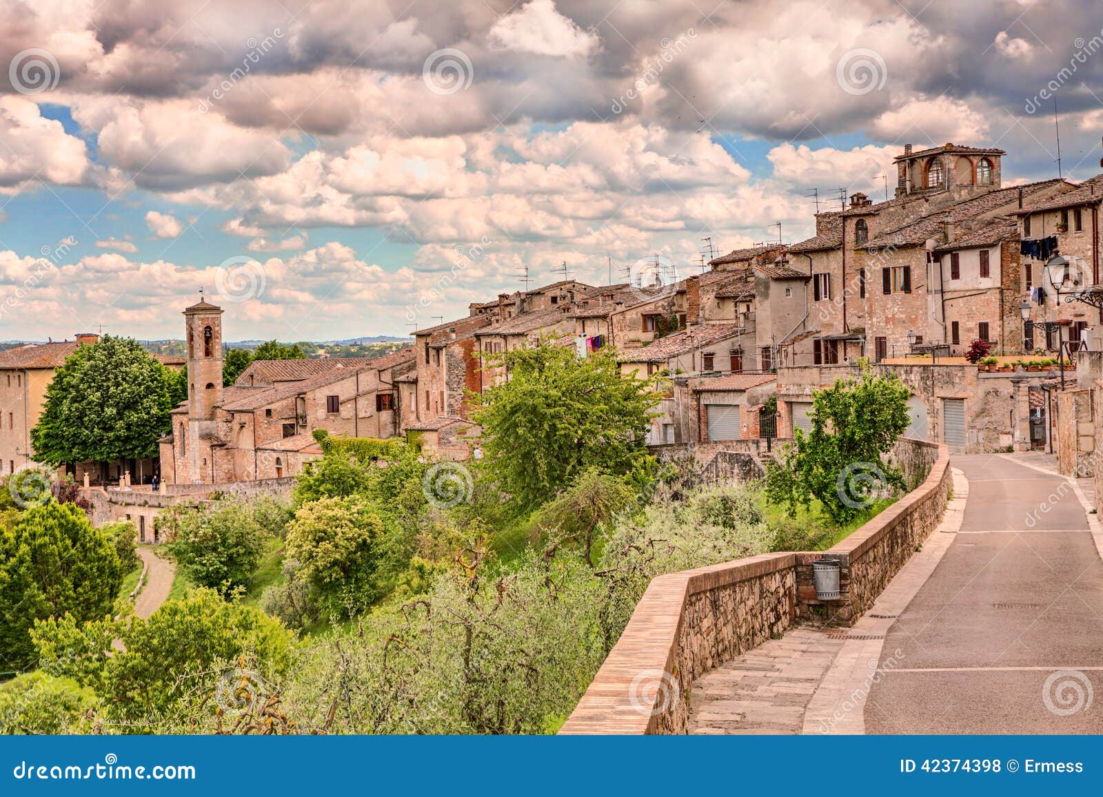 landscape of colle di val d'elsa, tuscany, italy