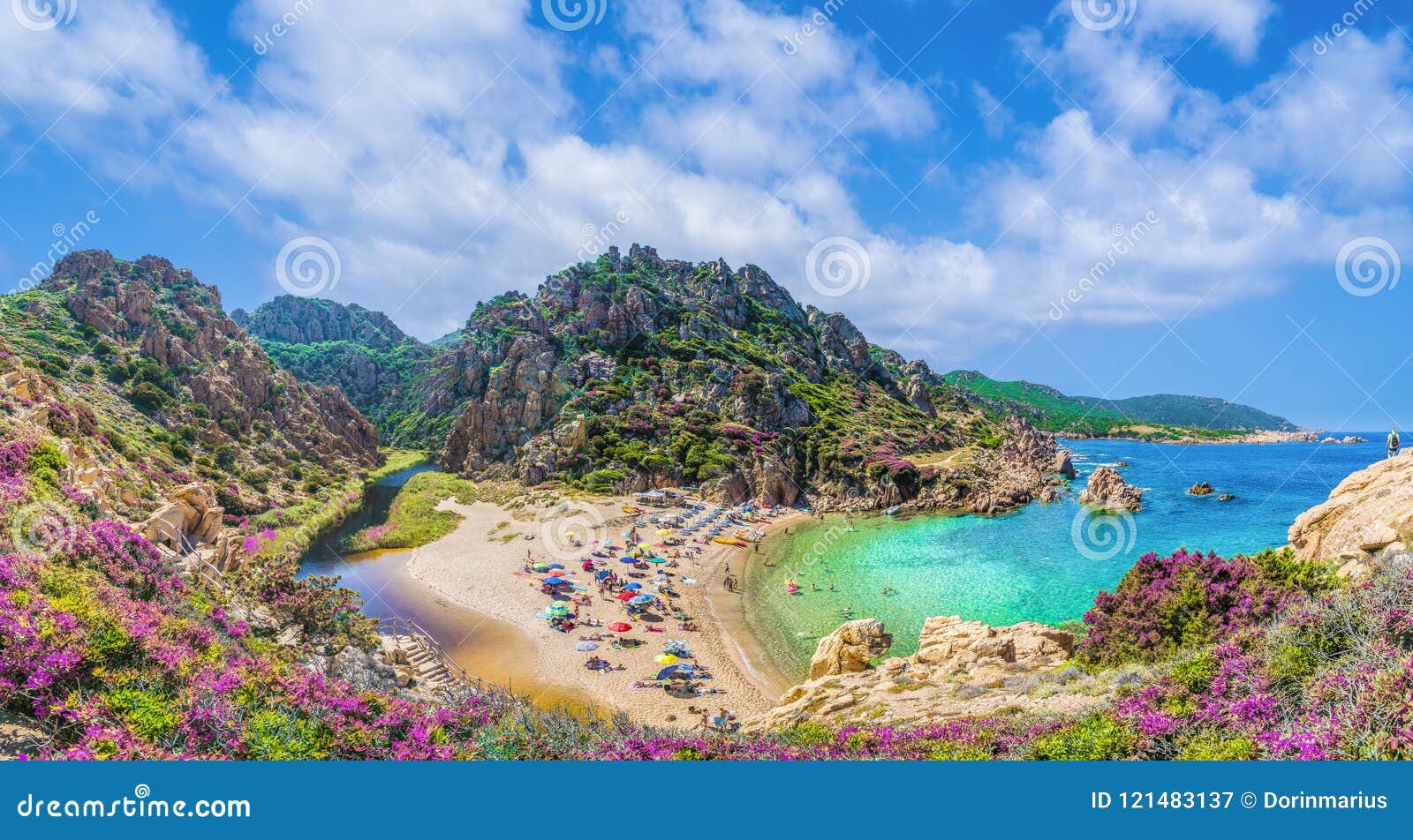 landscape of costa paradiso with spiaggia di li cossi, sardinia