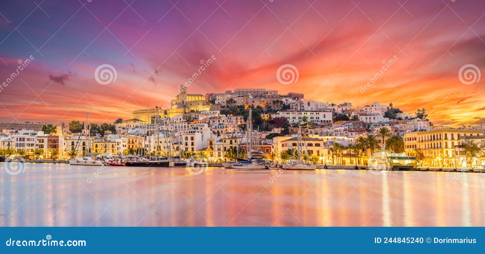 landscape with eivissa town, ibiza