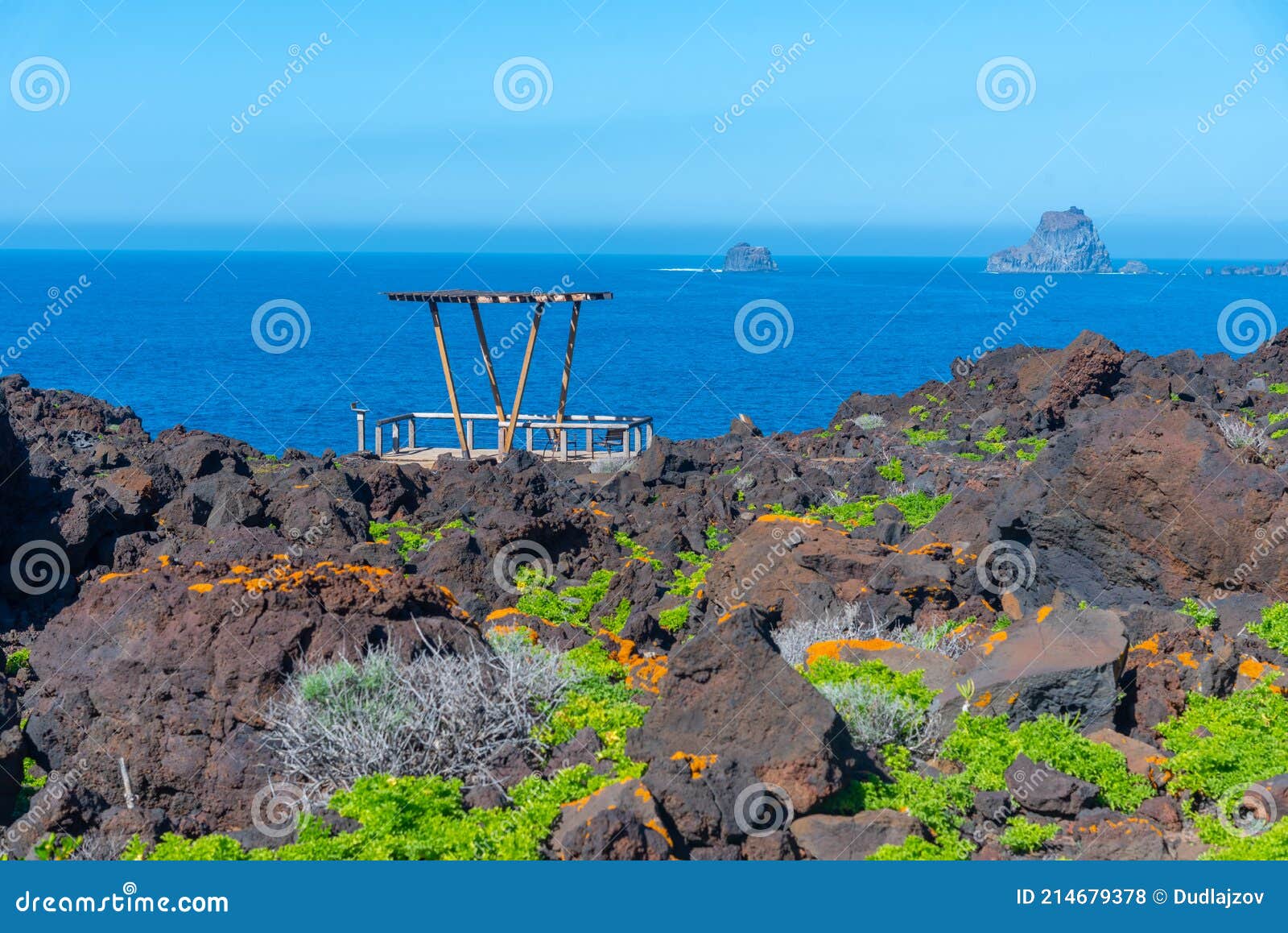 landscape of el hierro island viewed from a costal path connecting la maceta and punta grande, canary islands, spain