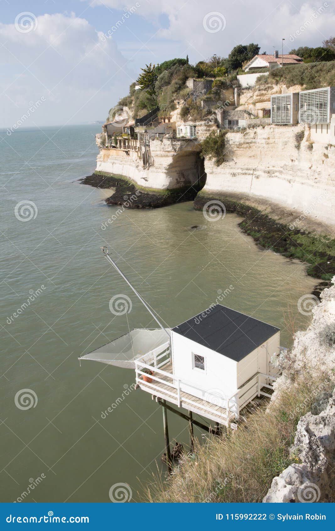 Landscape Fishing Cabin on a Sea Pier with a Net at Talmon in the Gironde  Estuary in West Coast of France Stock Photo - Image of estuary, nature:  115992222
