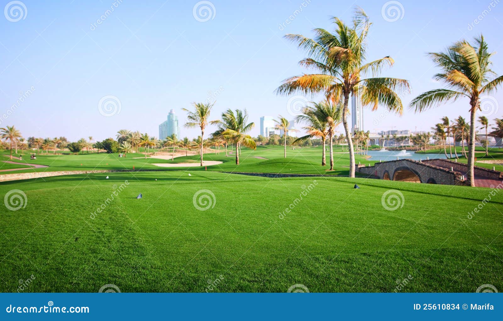Landscape of Green Golf Course Stock Photo Image of emirates, sport