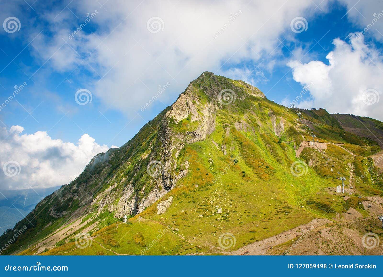 Landscape Of Green Mountain Peak In Summer Stock Photo Image Of