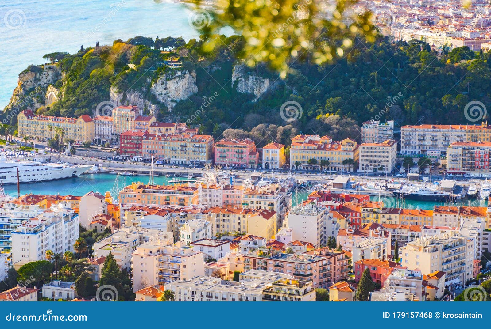 Landscape of Harbor, Port in Nice. Cote D`Azur France. Scenery Panoramic  Aerial City Scape View of Nice, France Stock Photo - Image of house,  panoraic: 179157468