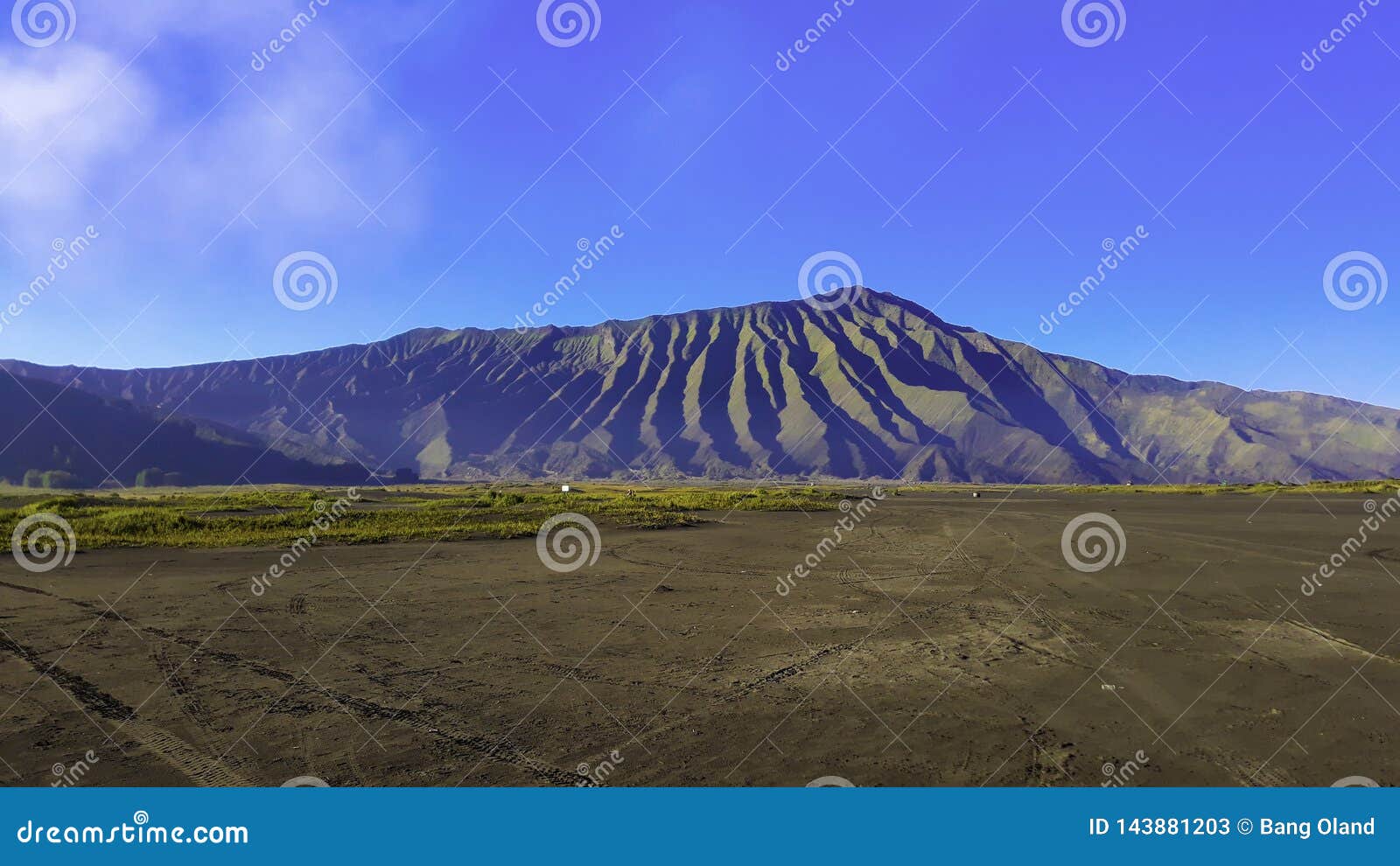 landscape hill or mountain with a blue cloudy sky