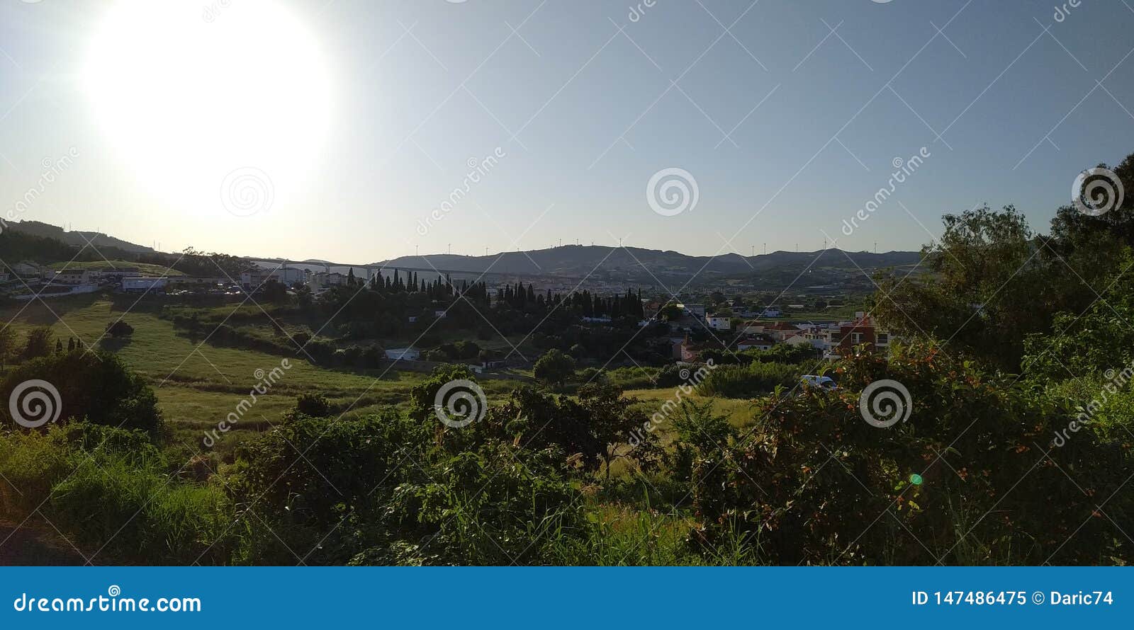 landscape of hills in loures, portugal