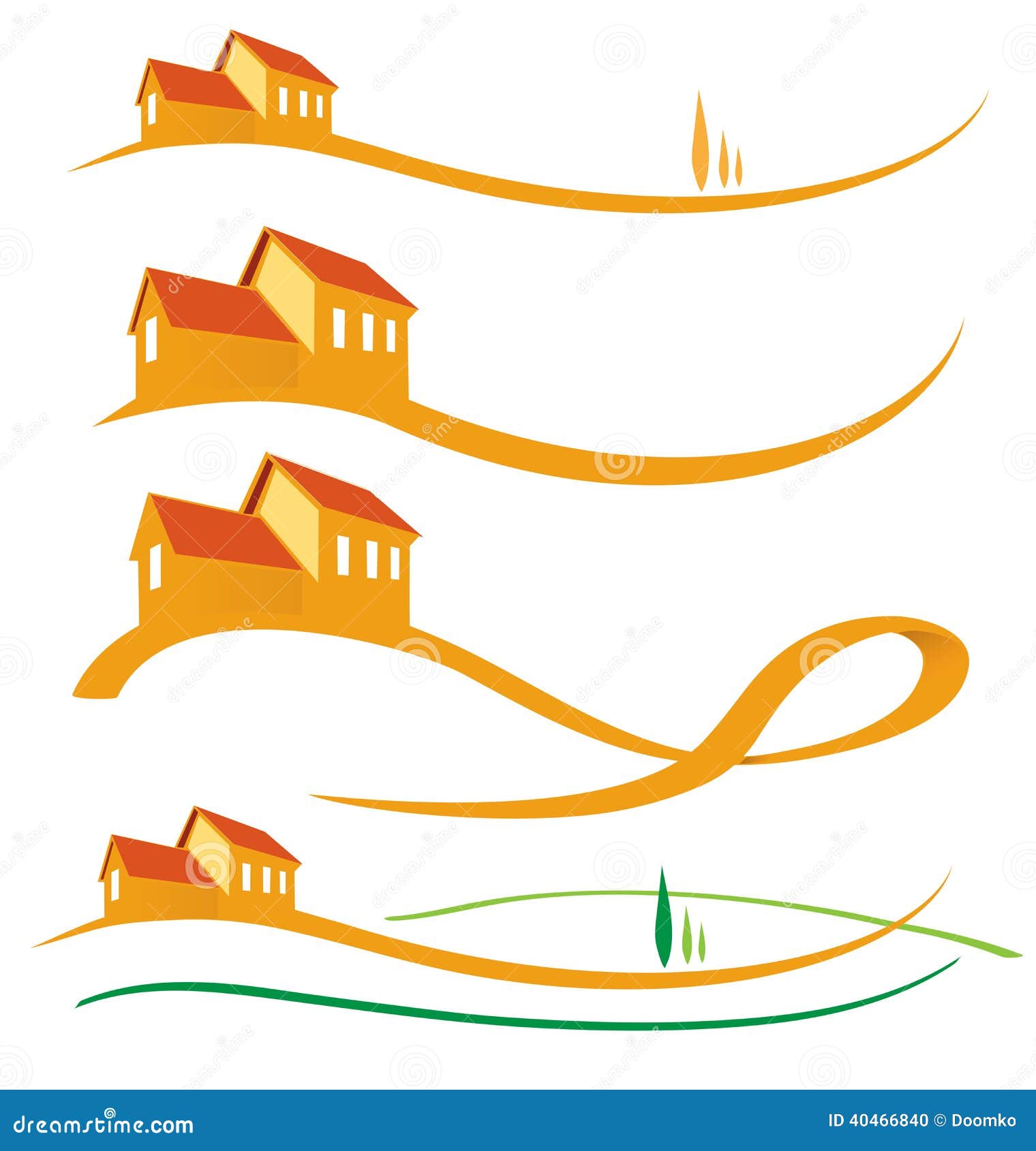 LANDSCAPE HOUSE SET stock vector. Illustration of architecture - 40466840