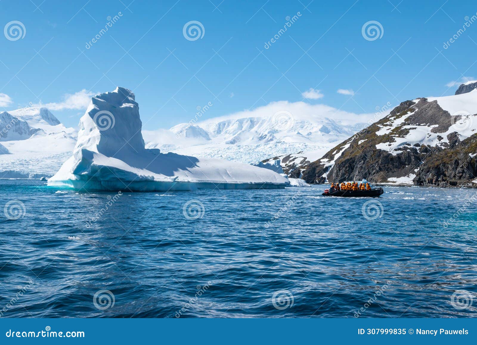 landscape with iceberg in cierva cove, antarctica. antarctic expedition.