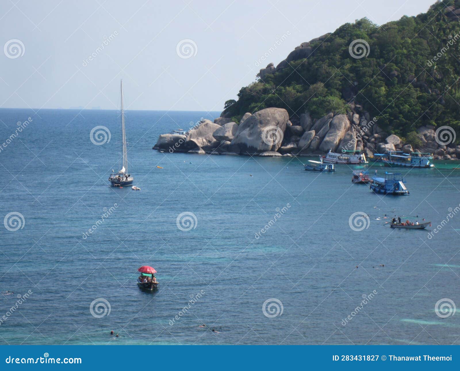 Landscape of Koh Tao and the Sea Stock Image Image of rock, daylight