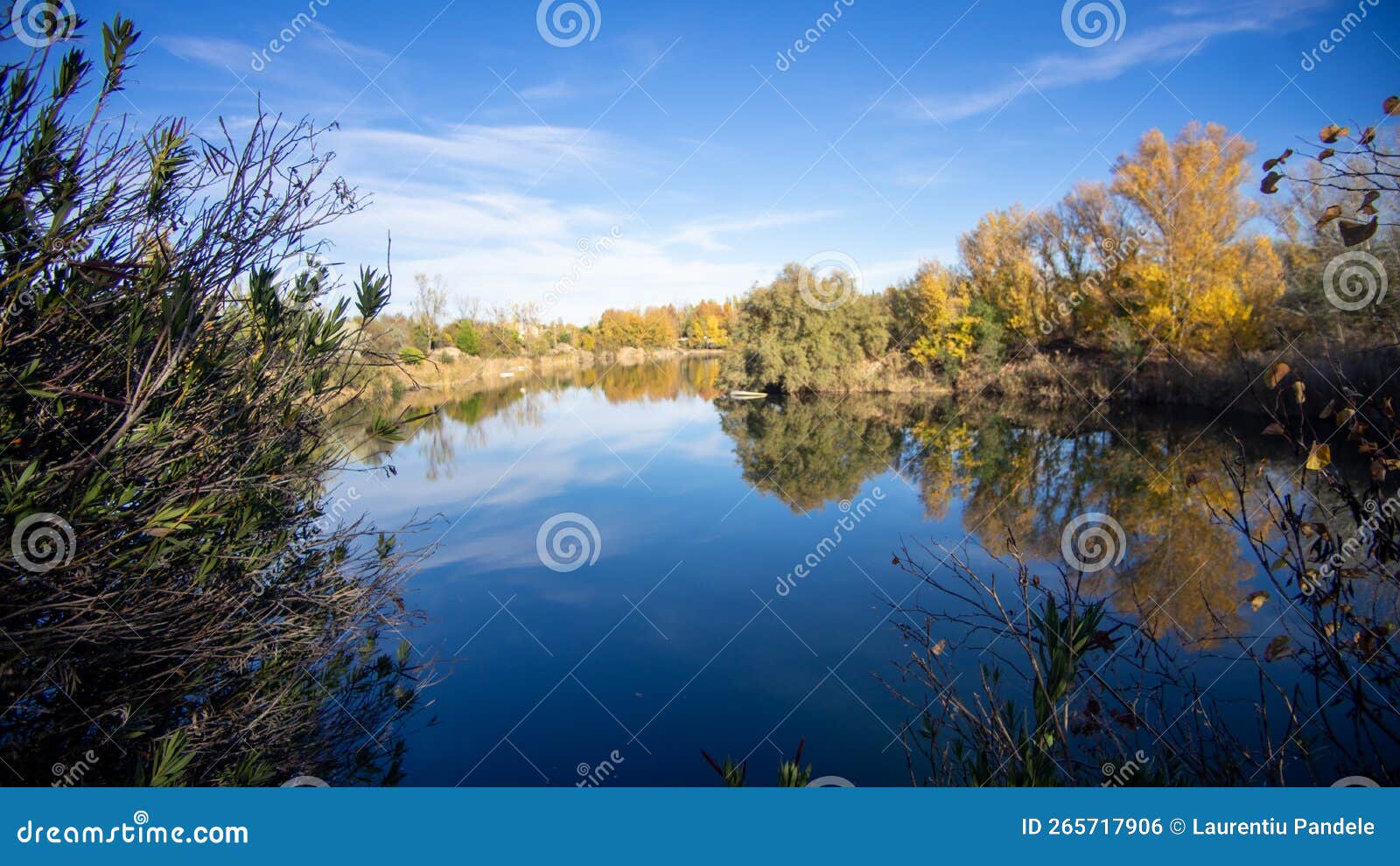 landscape lake in lagunas de las madres arganda del rey