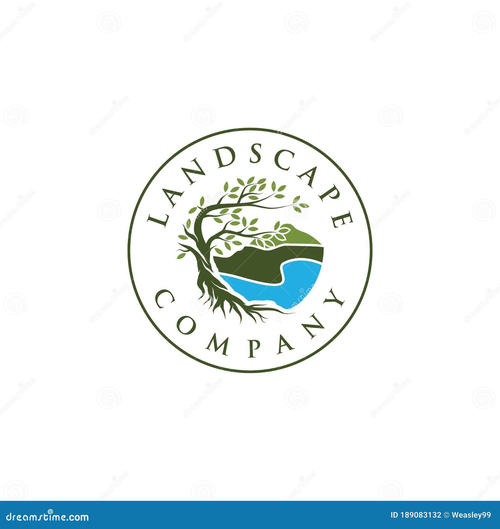 landscape logo,tree and roots logo    on beach , abstract mangrove tree logo 