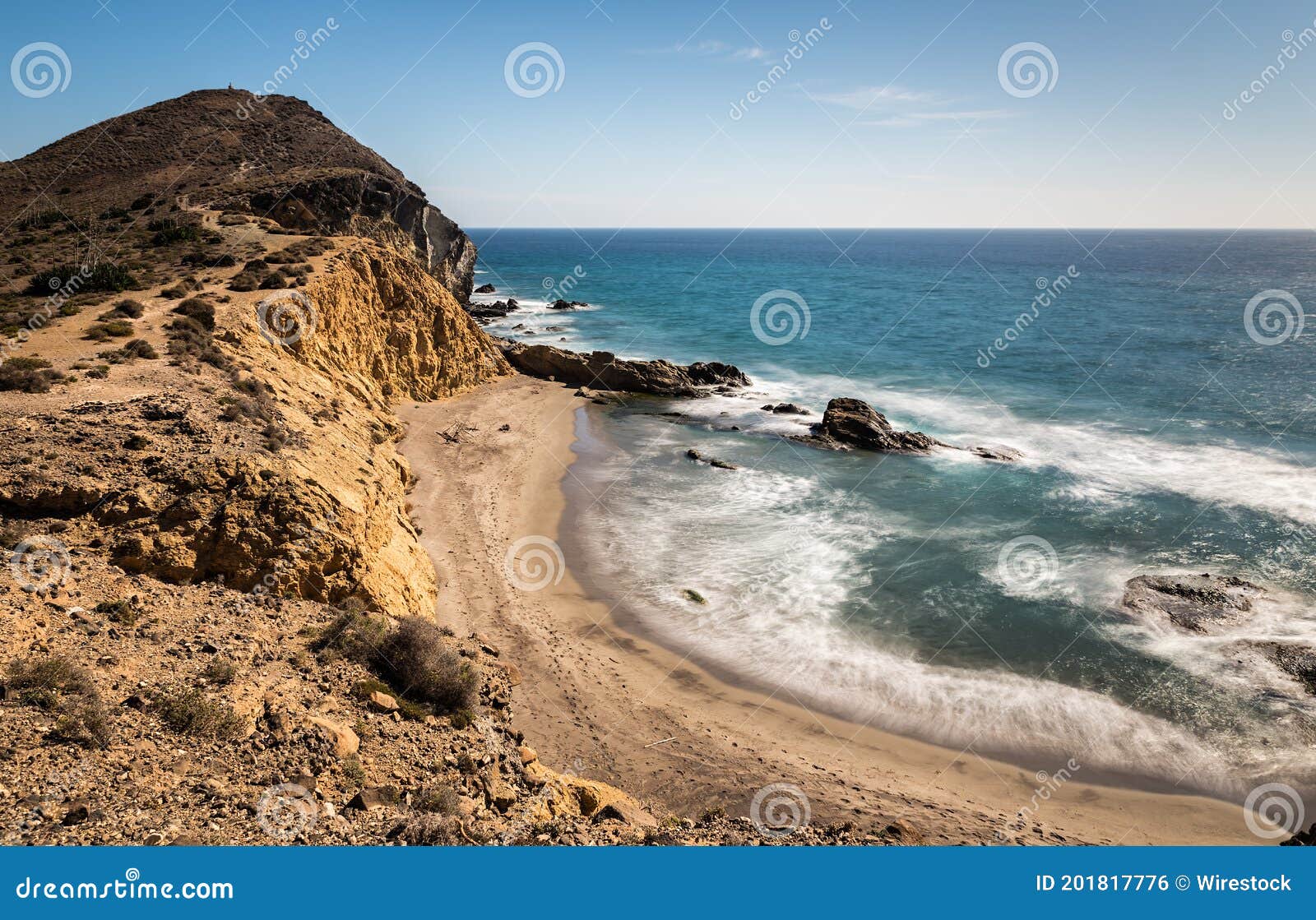 landscape in los amarillos. natural park of cabo de gata. spain