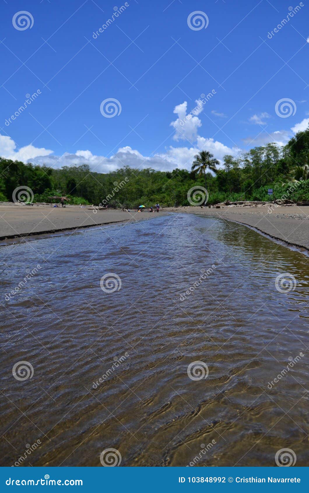 river and the beach