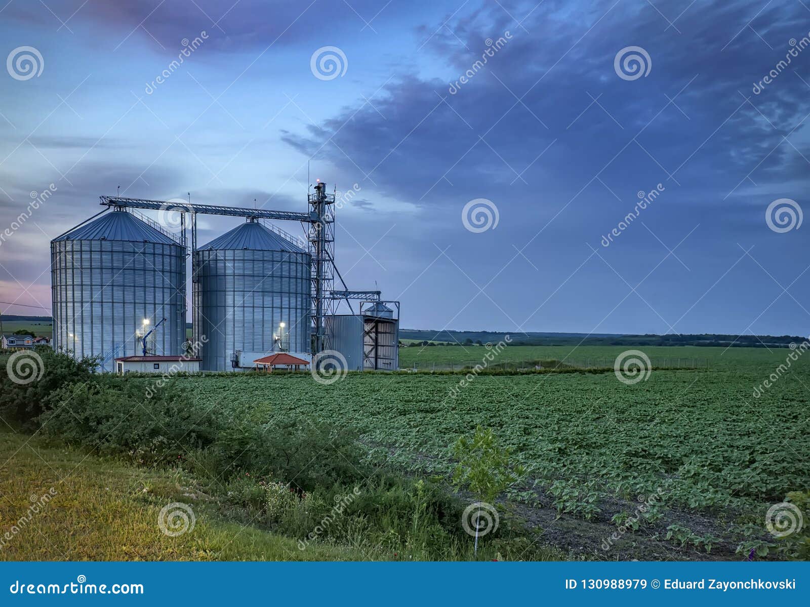 modern agricultural silo.