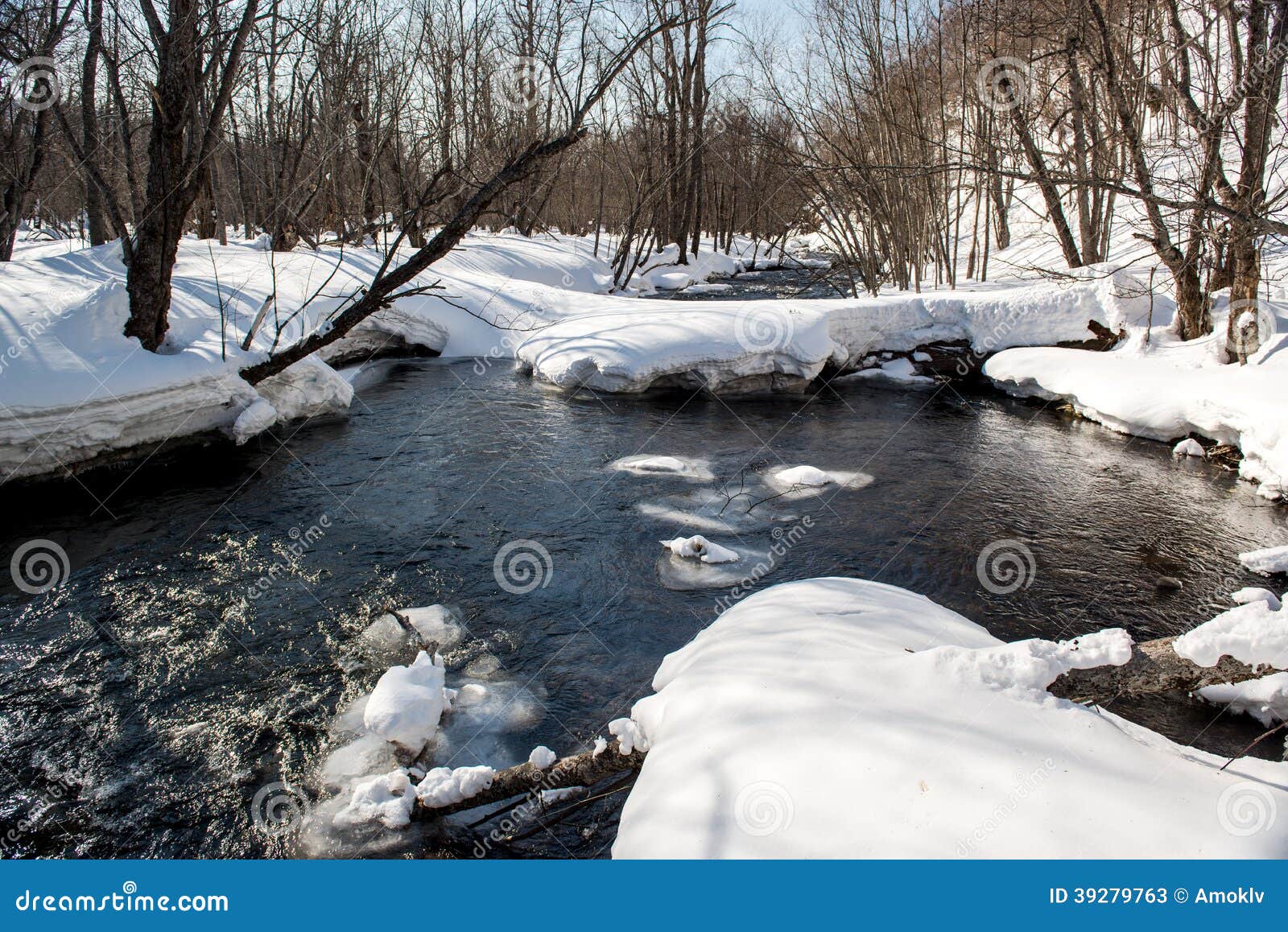 landscape of mountain river