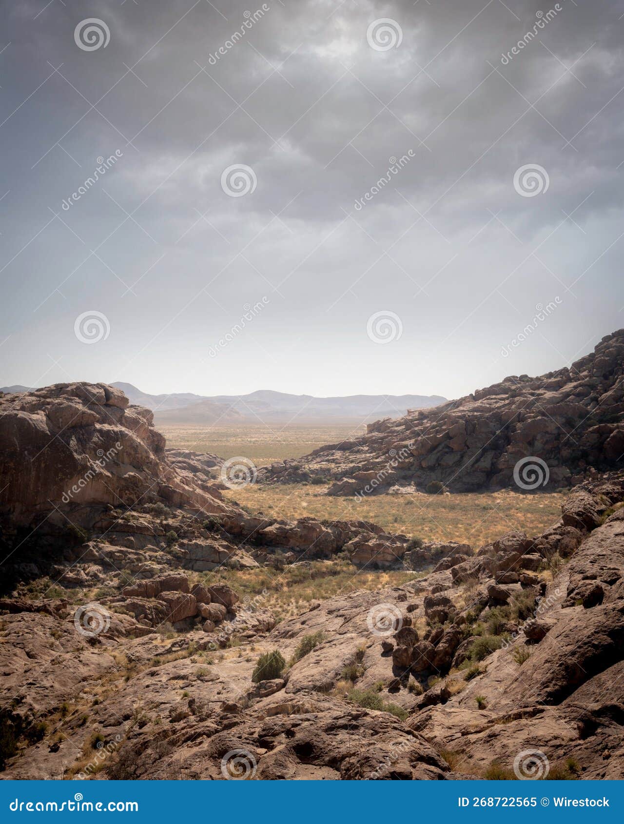 Landscape of the Mountains in El Paso Texas with Cloudy Sky Background