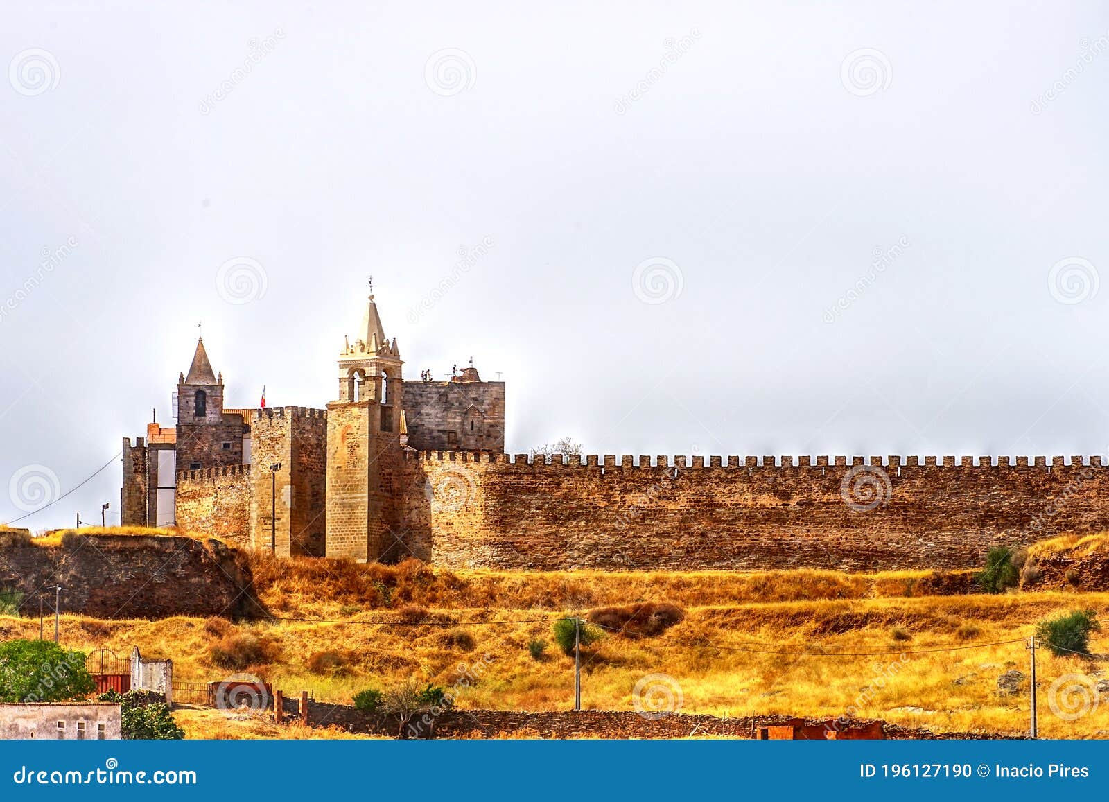 landscape of mourao castle, alentejo, portugal