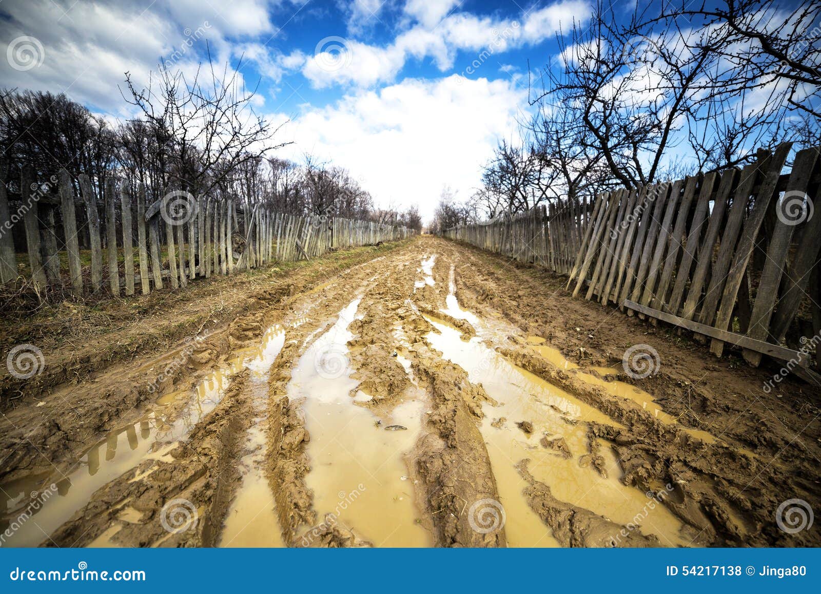 Landscape with mud road stock photo. Image of adventure 54217138