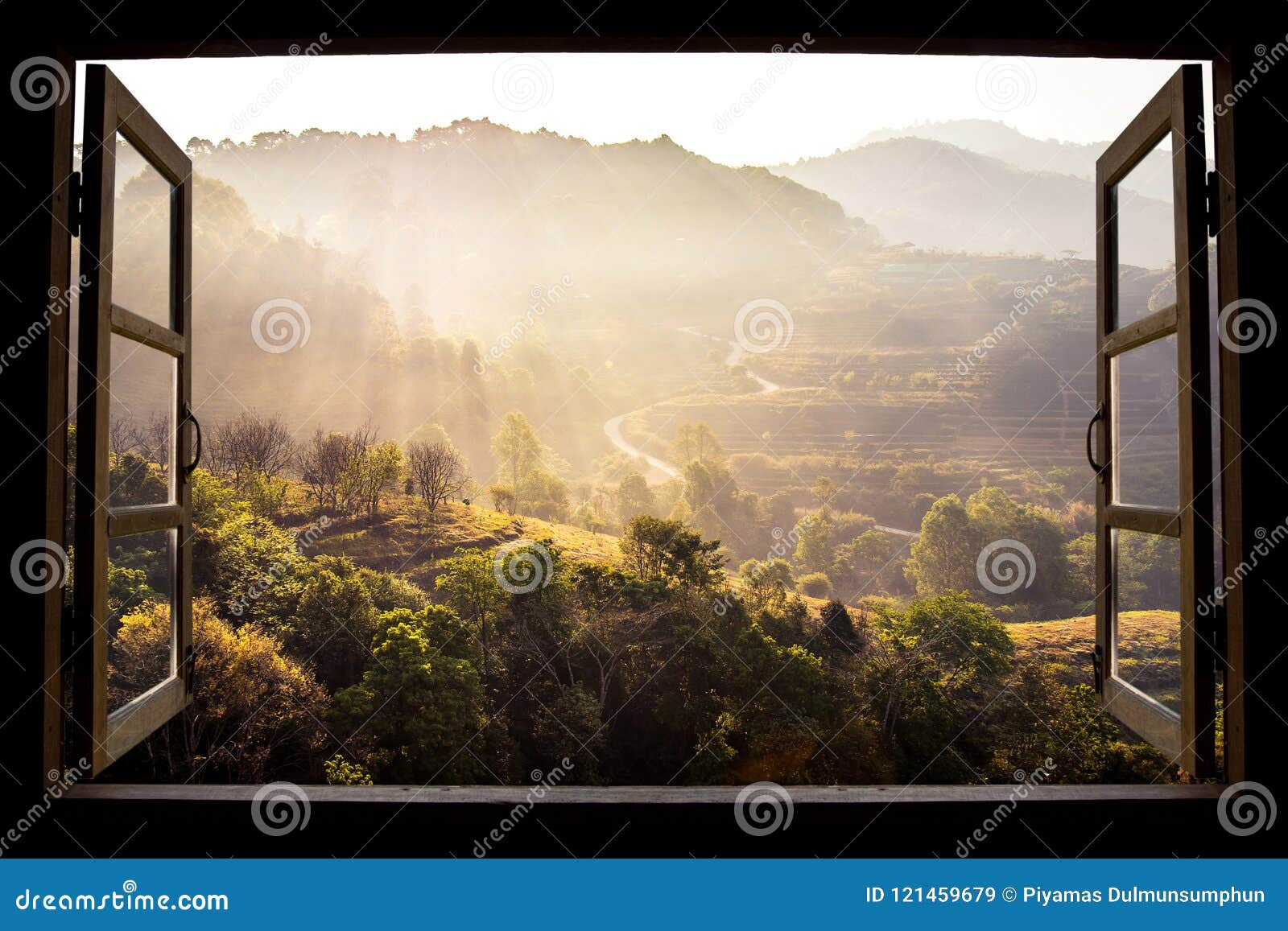 landscape nature view background. view from window