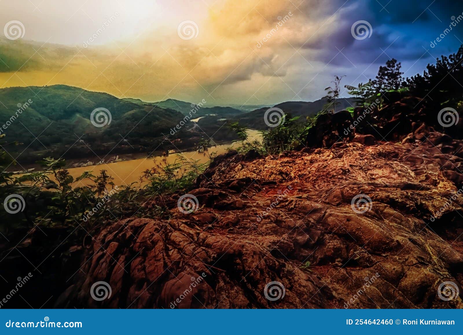 landscape, nature, waterfalls, lake, montain, indonesia,