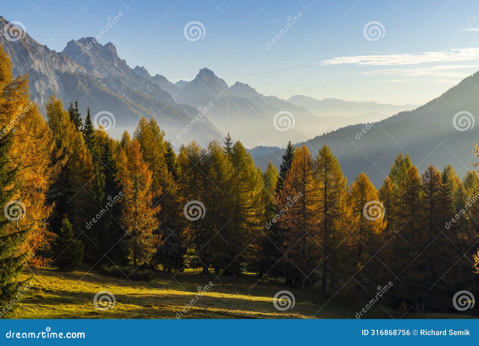 landscape near sella di razzo and sella di rioda pass, carnic alps, friuli-venezia giulia, italy
