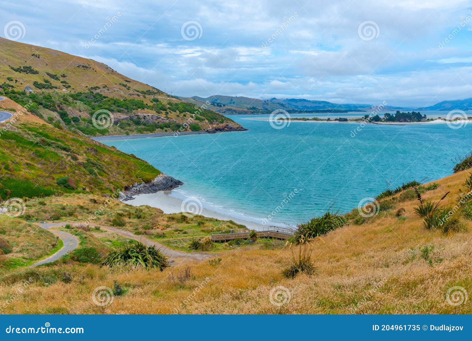 Landscape of Otago Peninsula Near Dunedin, New Zealand Stock Image