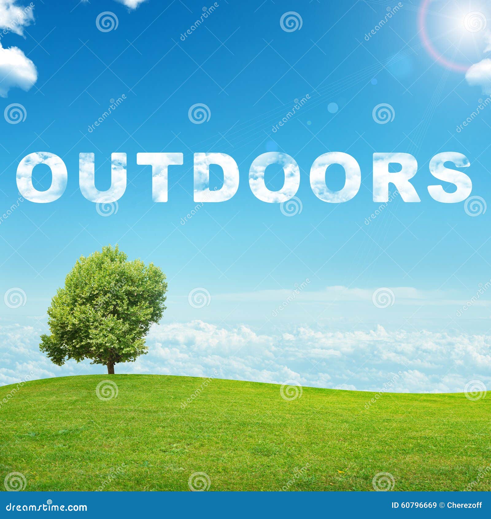 Landscape with Outdoors Word Stock Image Image of outdoors, hill