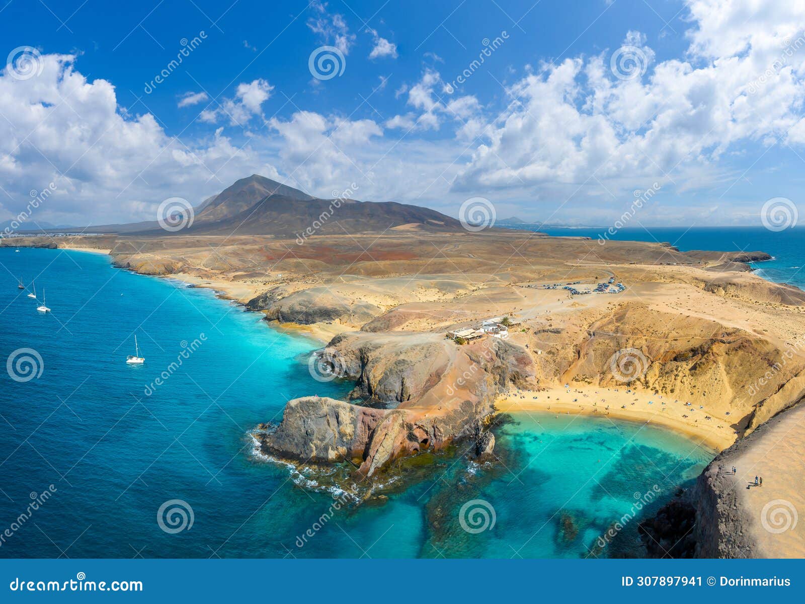 landscape with papagayo beach, lanzarote