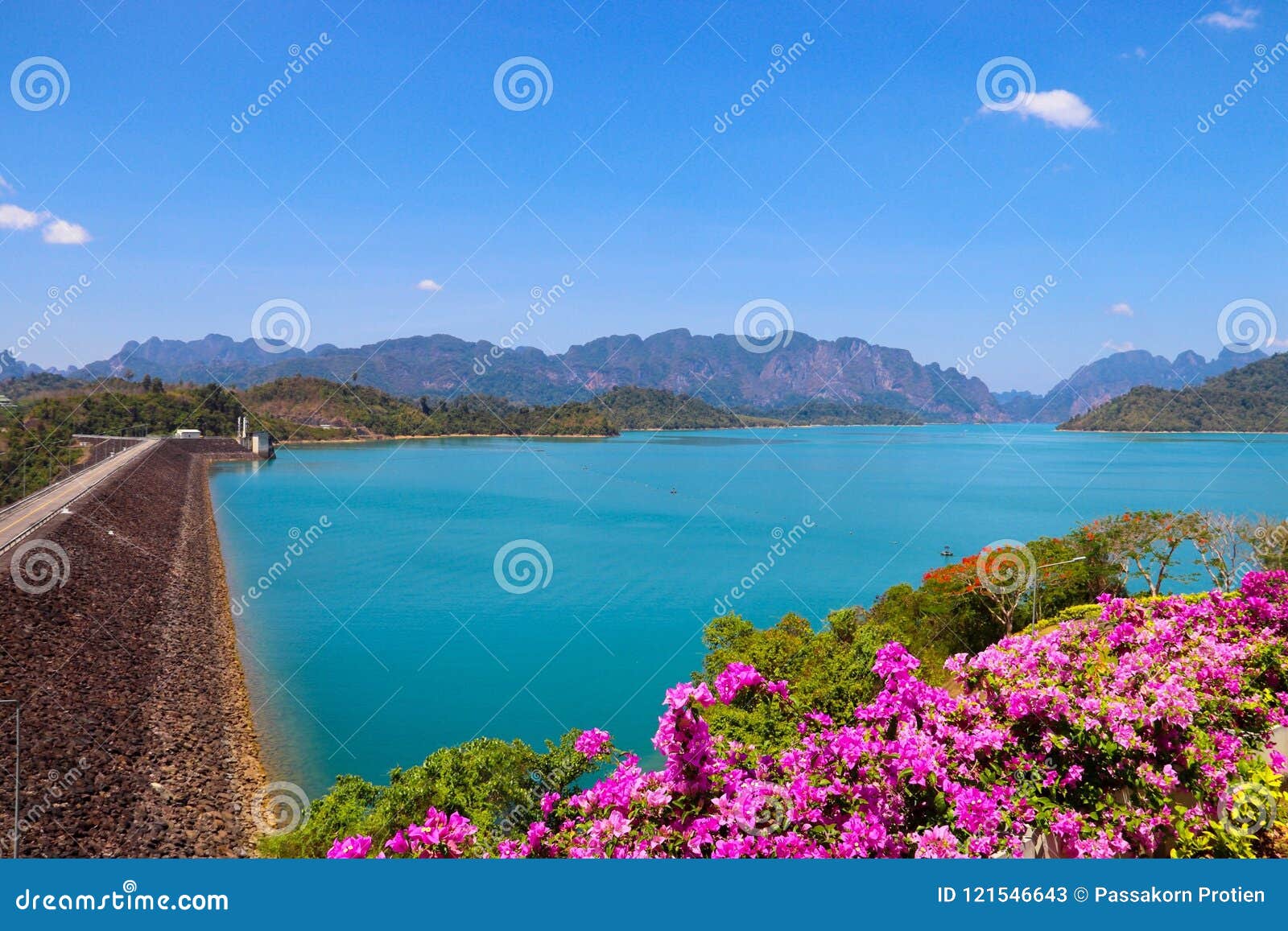 Landscape of Rajjaprabha Dam, Surat Thani, Thailand. Stock Image