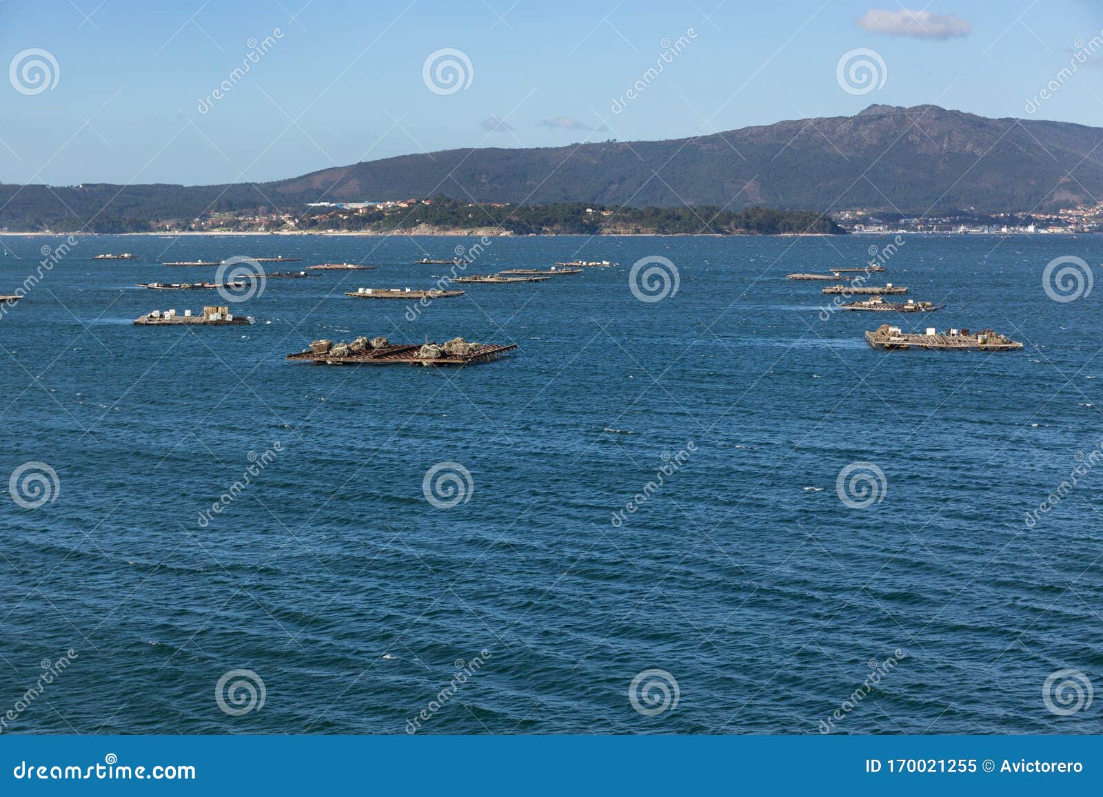 Landscape Of The Ria De Arousa With Numerous Platforms For The