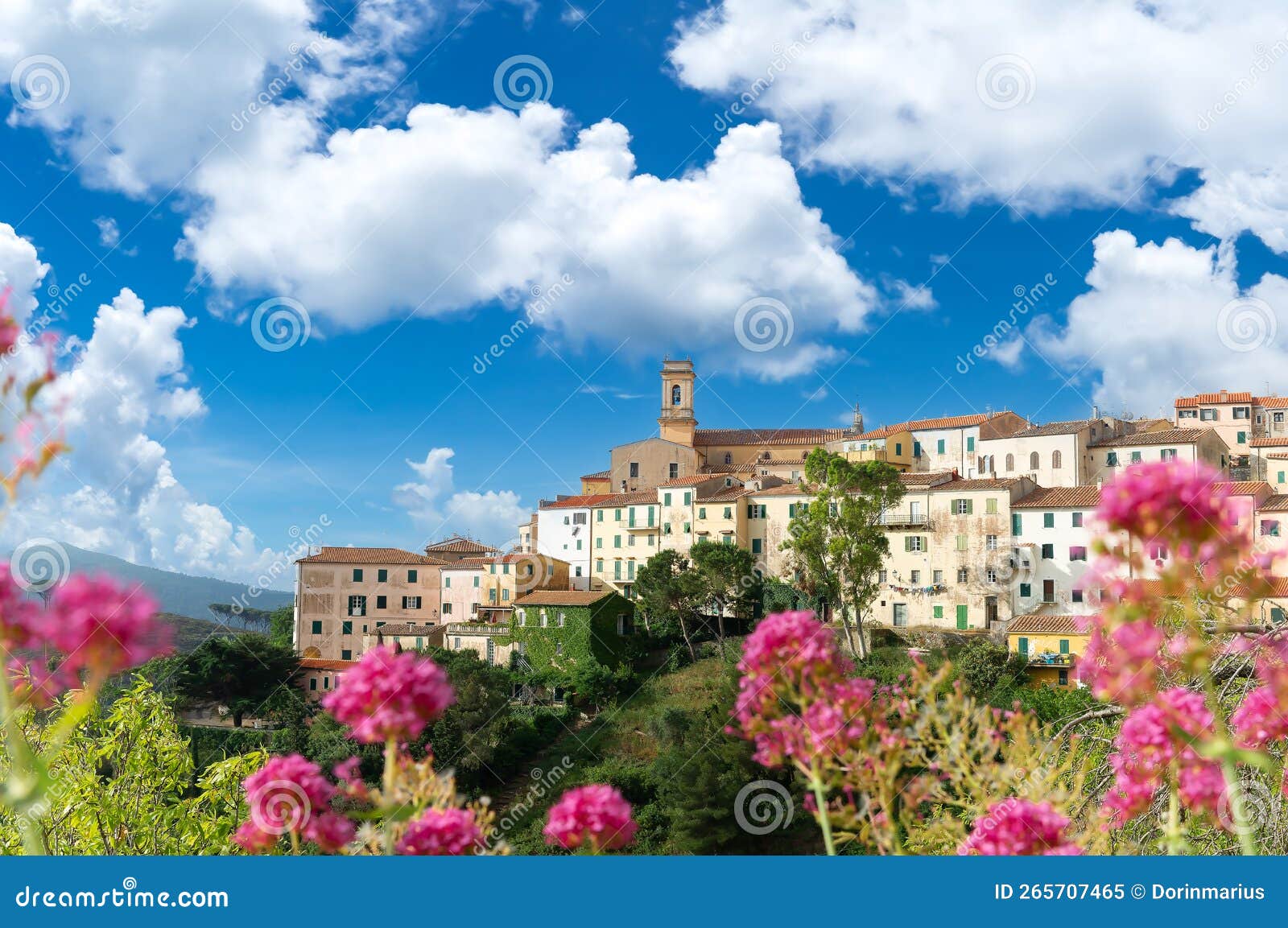 landscape with rio nell`elba in elba island, italy