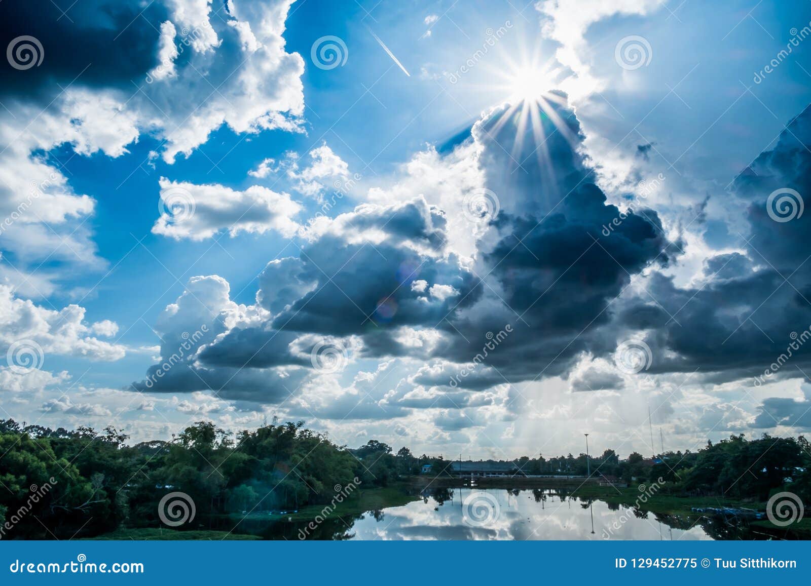 Landscape River with Rain Clouds,beautiful Scenery,Moon River Th ...
